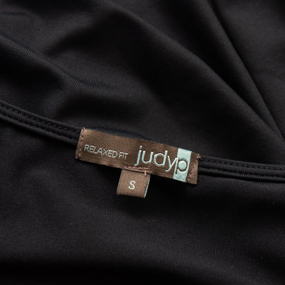 JudyP Karen Top V-Neck 3/4 Sleeve Shirt Relaxed Fit Stretch Black Size Small - Picture 3 of 6